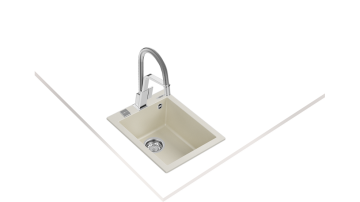 TEKA FORSQUARE 34.40 TG TEK HAZNELİ TEZGAH ÜSTÜ BRİGHT CREAM EVİYE