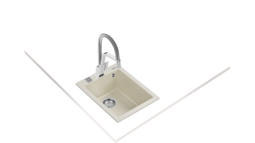 TEKA FORSQUARE 34.40 TG TEK HAZNELİ TEZGAH ÜSTÜ BRİGHT CREAM EVİYE