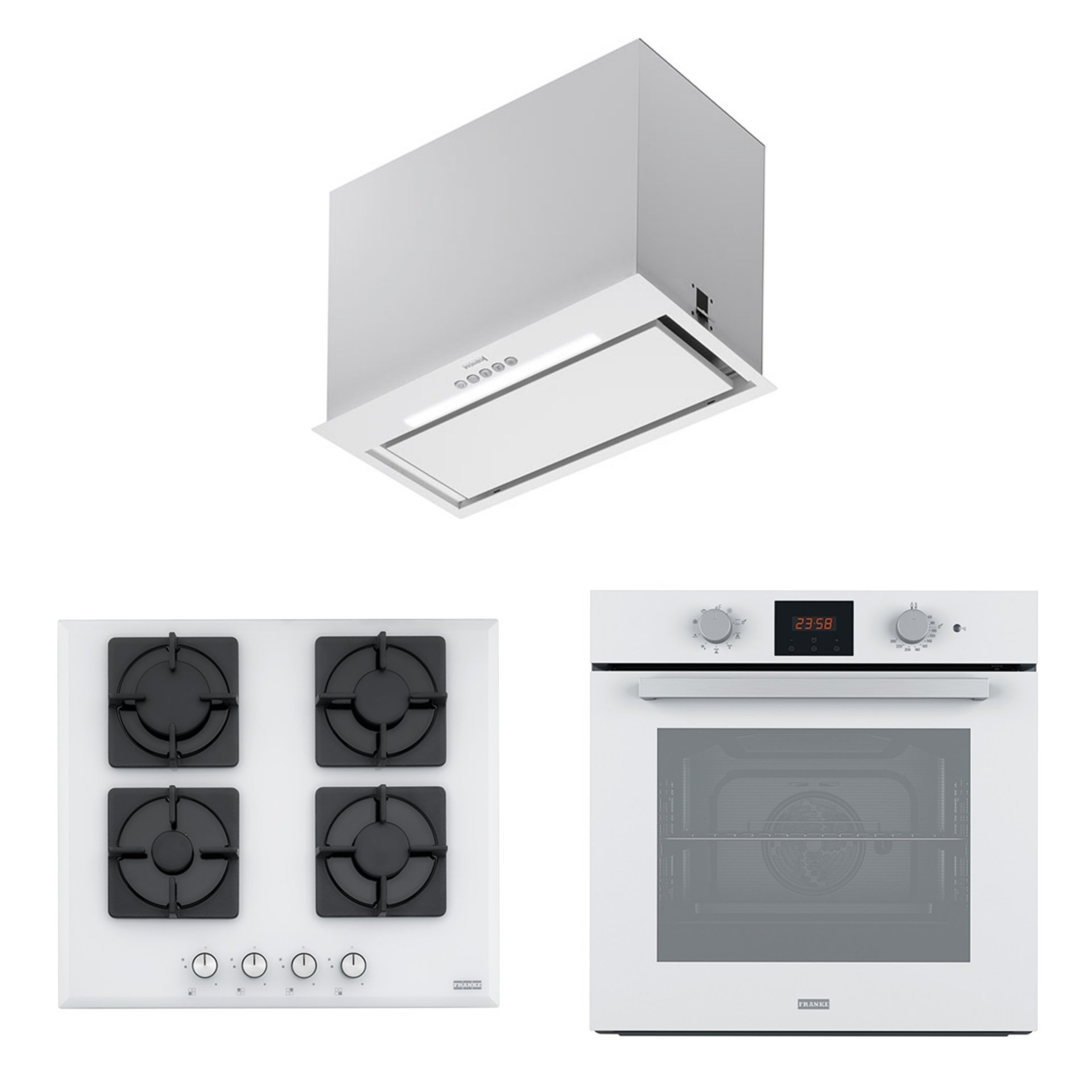 FRANKE FBFE WH MATT A52 ASPİRATÖR FHNS 604 4G WH C OCAK FSL 86 H WH FIRIN BEYAZ ANKASTRE SET