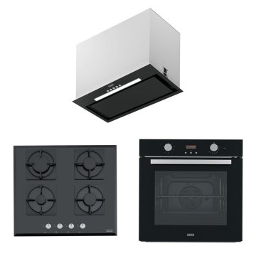 FRANKE FBFE BK MATT A52 ASPİRATÖR FHNS 604 4G BK C OCAK FSL 86 H BK FIRIN SİYAH ANKASTRE SET