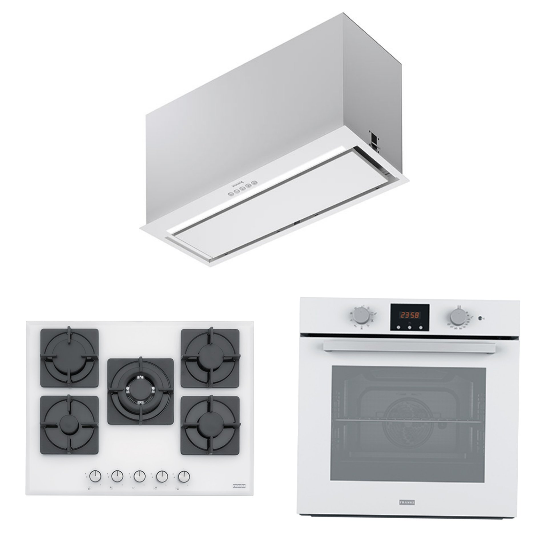 FRANKE FBFE WH MATT A70 ASPİRATÖR FHNS 705 4G TC WH C OCAK FSL 86 H WH FIRIN BEYAZ ANKASTRE SET​