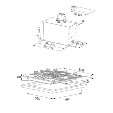 FRANKE FBFE BK MATT A70 ASPİRATÖR FHNL 705 4G TC XS E OCAK 2Lİ ANKASTRE SET