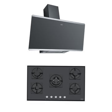 FRANKE FPJ 915 V BK/SS DAVLUMBAZ FHNS 905 4G TC BK OCAK BLACK GLASS 2Lİ ANKASTRE SET